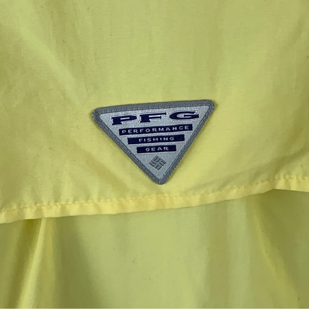 Columbia PFG‎ Shirt Adult 2XL Yellow Long Sleeve Fishing Vented Hiking Button Up